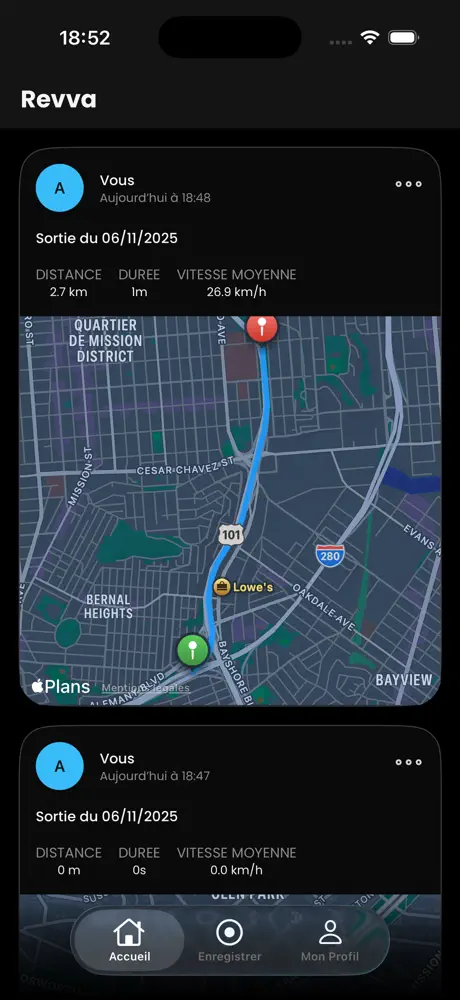The early feed, with recorded rides.