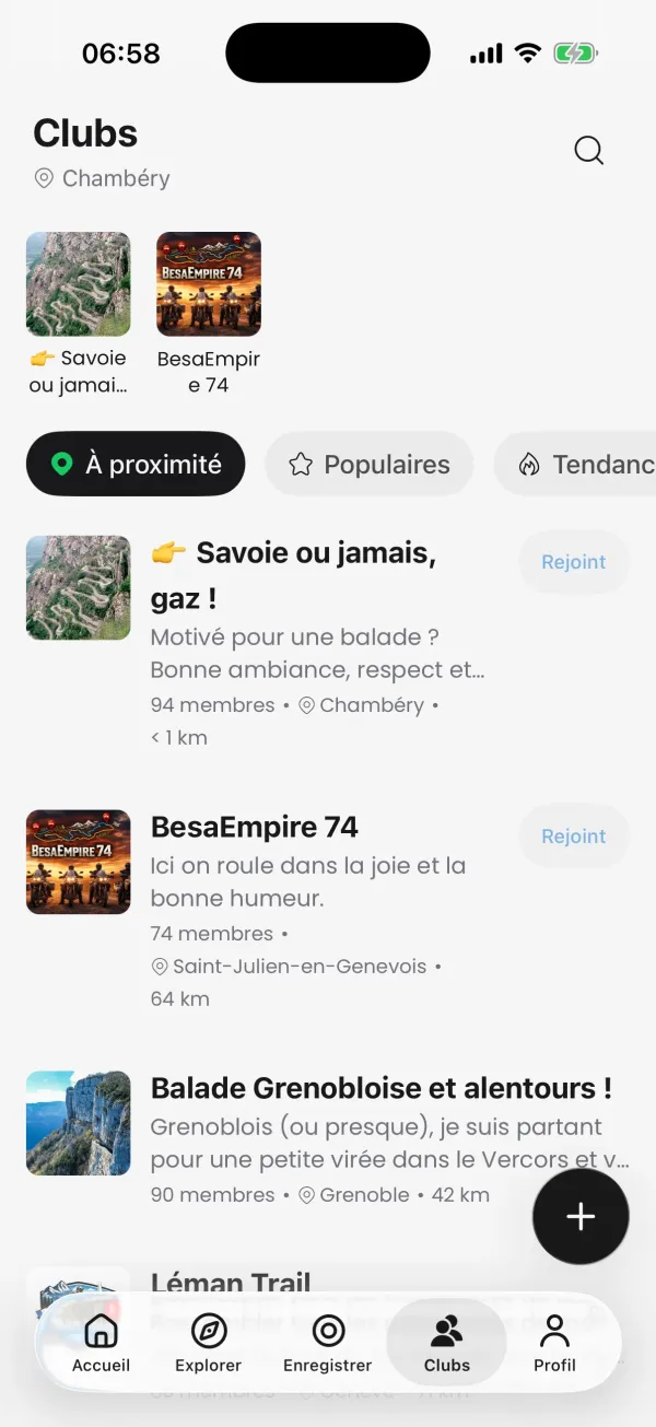Clubs & communauté: Un club près de chez vous