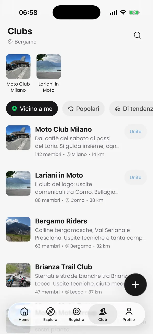 Club & community: Un club vicino a te